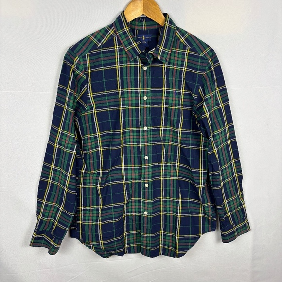 Ralph Lauren Boys Long sleeve Button Up Shirt Sz XL (18-20) Preppy Classic Navy - Picture 1 of 10